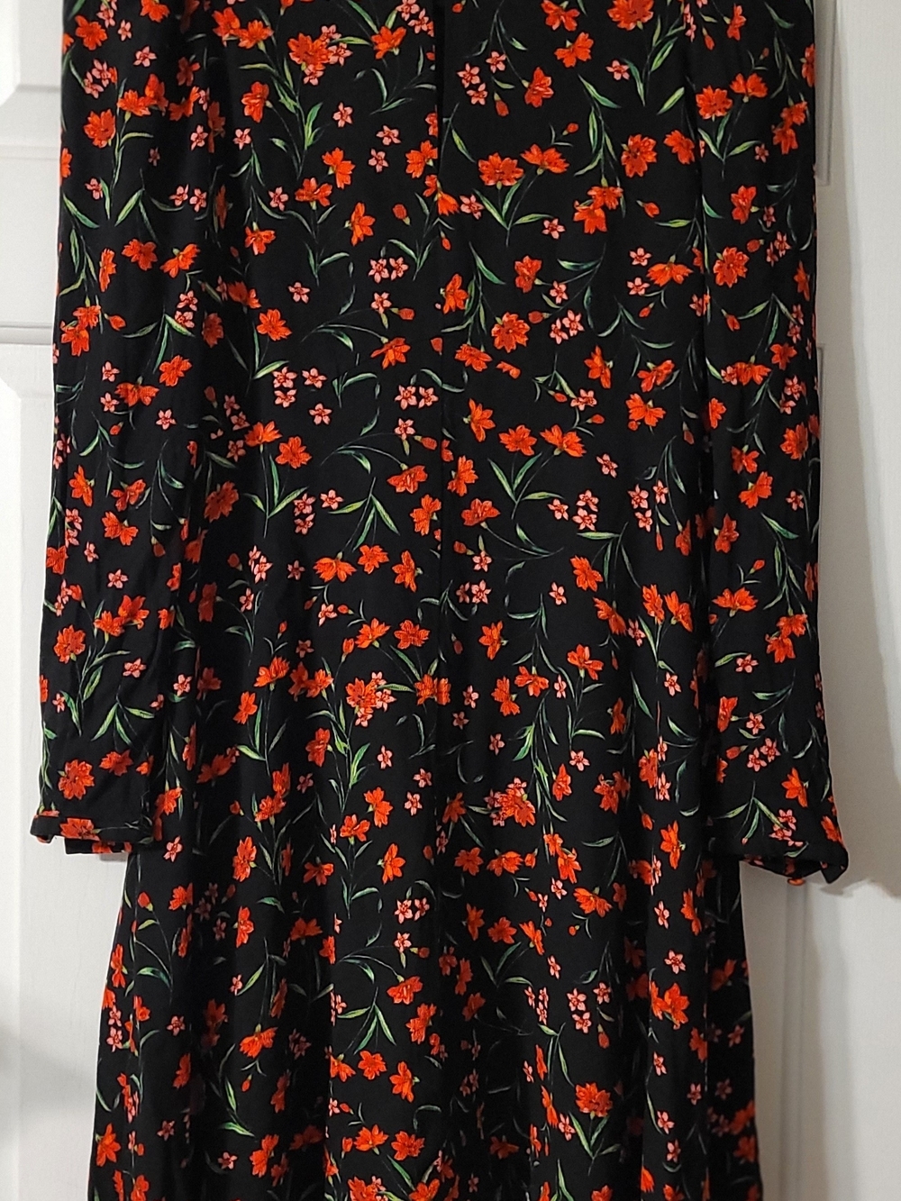 Banana Republic Black Dress with Red Floral Print